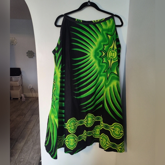 Plus Size Vibrant Green and Black Women's Dress #309 - Picture 1 of 4
